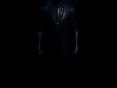 Futuristic Black Suit Sleek Robotic Humanoid Glossy Finish 3D Low-poly 3D model