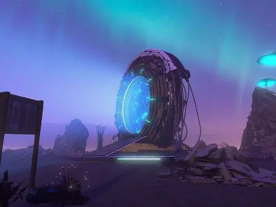 Scifi Desert Portals scence 3D model