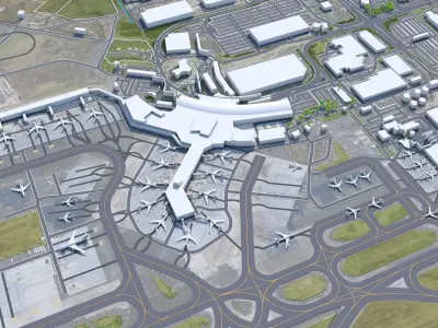 Auckland Airport 10km Low-poly 3D model