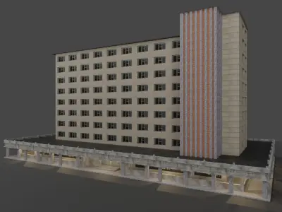 Industrial Building Low-poly 3D model