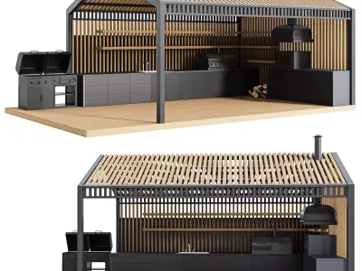 Modern Outdoor Kitchen 25 3D model