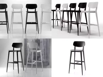 barstool d bar stools 3D model