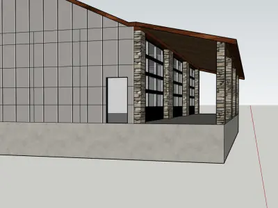 3 bay garage Low-poly 3D model