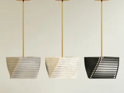 Collection pendant lights 3D model set 10 Low-poly 3D model