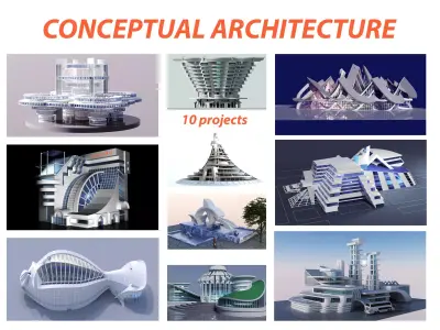 conceptual Architecture collection 10 projects 3D model