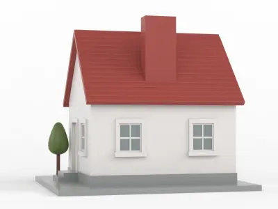 Cartoon House 3D model 11
