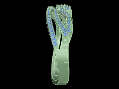 light weight  Yellow gold diamond rings-PR-361 DIA 3D print model