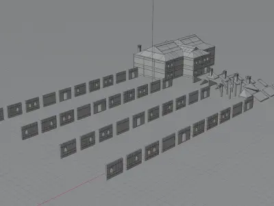 Simple Medieval KitBash Free low-poly 3D model
