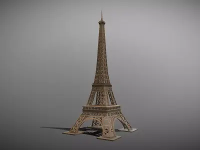 Famous French Buildings Low-poly 3D model
