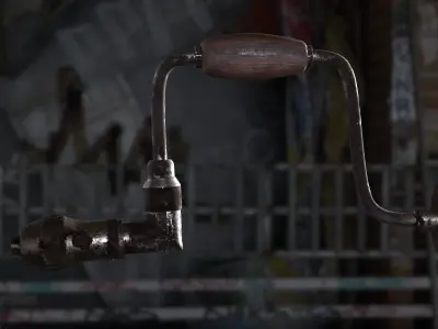 hand drill Low-poly 3D model