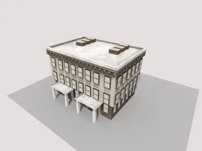 low poly city building 3D model