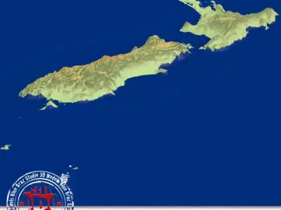 new zealand elevation 3D model