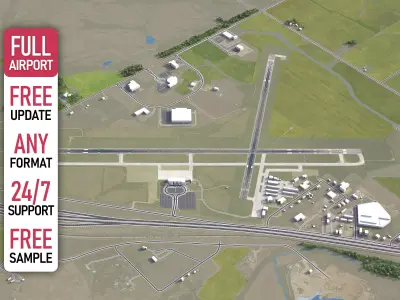 Manhattan Regional Airport - MHK Low-poly 3D model