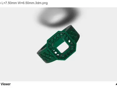 Men Ring with an Asscher Cut Center Stone 3D print model