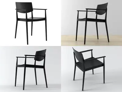 H A four chairs with arms and legs 3D model