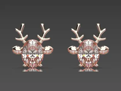 Deer-shaped jewelry earrings je0097 3D print model