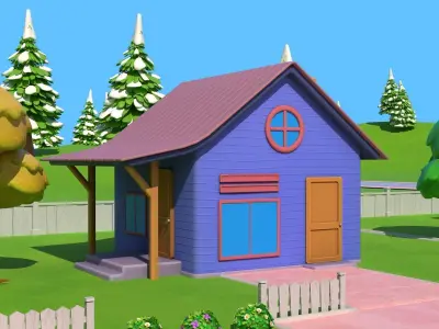Cartoon House Pack Low-poly 3D model