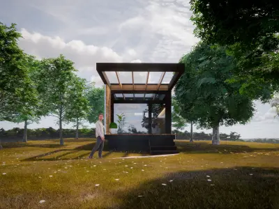 Wood House 1 Low-poly 3D model