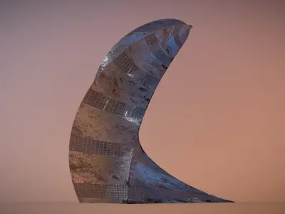 Post Apocalyptic Rusted Building 3D model