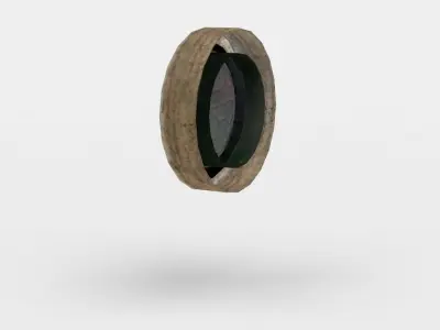 Window round mirror Low-poly 3D model