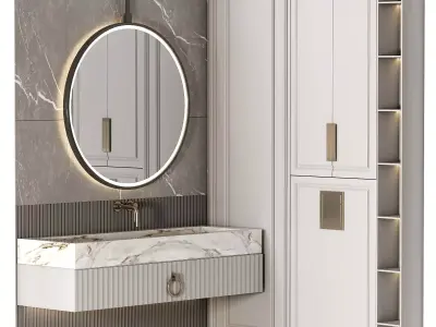 Bathroom furniture N023 in Neoclassic and Modern style 3D model