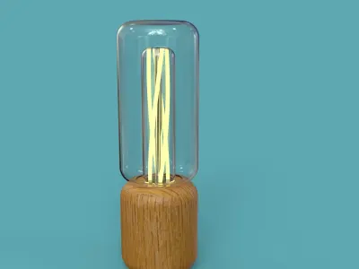 Realistic  Lamp with Filaments and Glass  KeyShot Rended 3D model