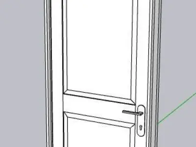 SketchUp dynamic door with panels Low-poly 3D model