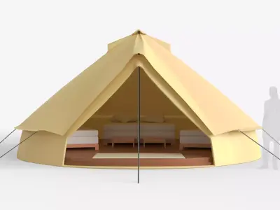 Large Bell Tent 6x6 Meters 3D model