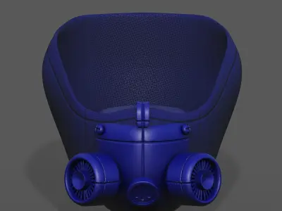 Gas mask respirator scifi futuristic 3d  Low-poly 3D model 5