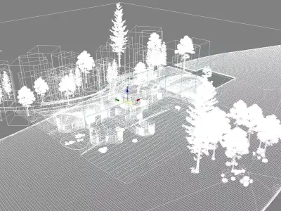 Minimalist Forest House Exterior Visualization 3D model