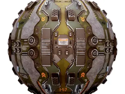 PBR Sci-Fi Industrial Texture 34 Low-poly 3D model