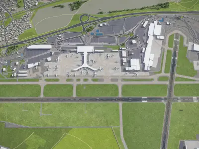 EuroAirport Basel - Mulhouse - Freiburg Low-poly 3D model
