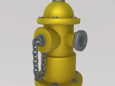 Stylized Fire Hydrant Set 3D model