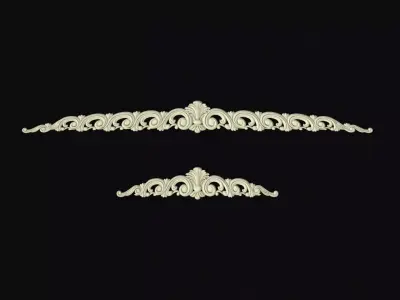 2 dekors two ornate pieces of metal 3D model