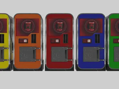 Realistic Cyberpunk Vending Machine Low-poly 3D model