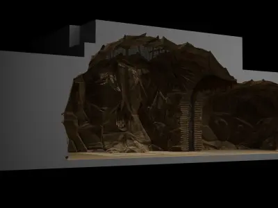 Jabbas Throne Room - Set 9 - Rancor Cave 1-18 scale Kenner 3D print model