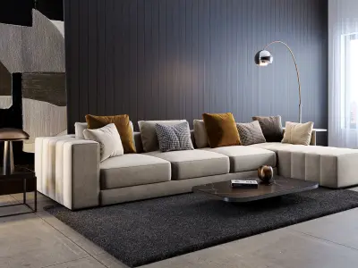 interior livingroom scene 08 3D model