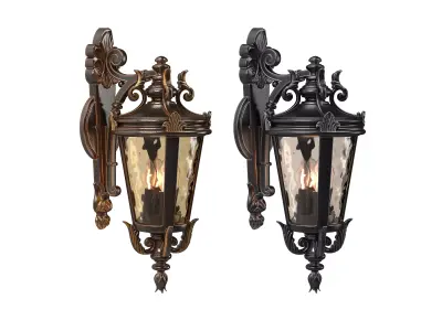 Outdoor Wall Light Fixture Warm Bronze 3D model