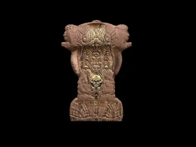 Mayan Statue Golden - PBR - Textured Low-poly 3D model