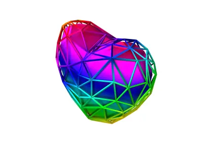 Stylish Heart V4 025 Low-poly 3D model