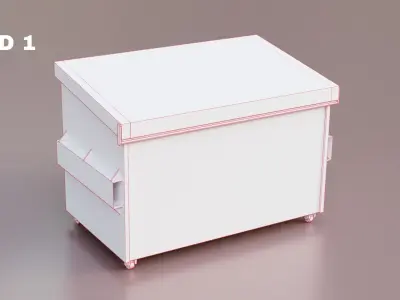 Dumpster Lowpoly Highly Detailed Texture Low-poly 3D model
