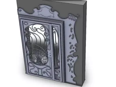 Door with forged metal 3D model