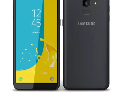  Samsung Galaxy J6 2018 Black Low-poly 3D model