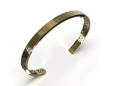 Mens and Womens Modern Screw Bangle cad file bg0069 3D print model