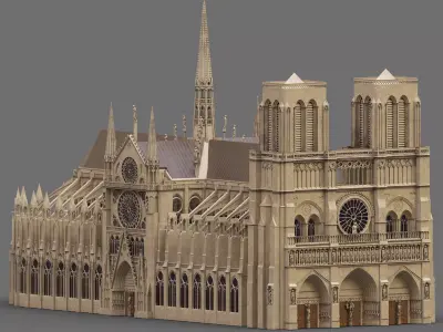 Notre-Dame de Paris Cathedral 3D model