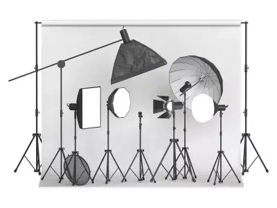 A set of studio equipment 01 3D model