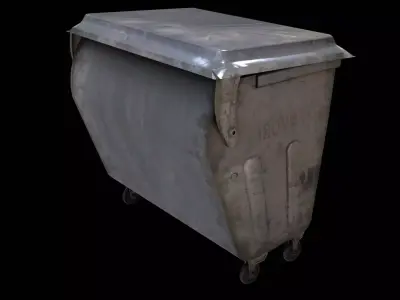 garbage container Low-poly 3D model 2