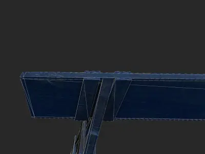 Police Barrier Road Block  Low-poly 3D model