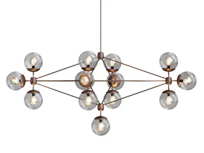 Modo chandelier diamond 13 globes bronze smoke von Roll Hill 3D model