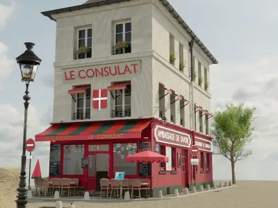 le consulat paris restaurant 3D model